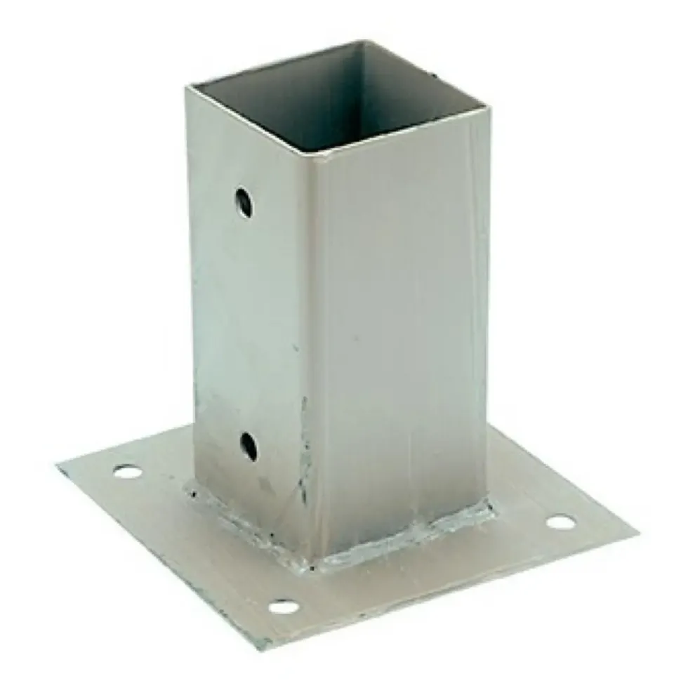 Pied d'ancrage plein pour sol dur Olg - Pour poteau de 7x7 cm