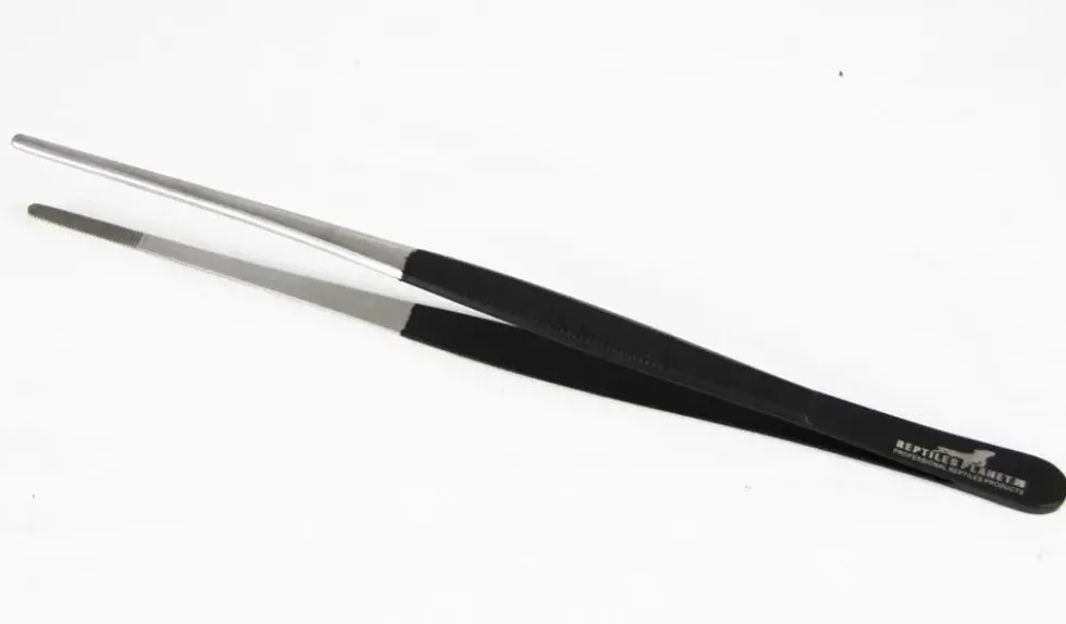 Pince pour nourrissage en inox avec manche coloris noir Reptile Planet - 25 cm