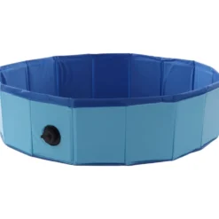 Piscine pour chien forme ronde coloris bleu Flamingo Splatter - Taille M Ø 120 cm