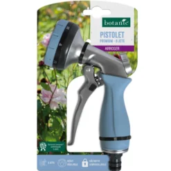 Pistolet premium botanic® - 8 jets avec débit réglable et gâchette verrouillable