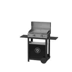 Plancha gaz inox Duo Edition avec chariot Le Marquier - H 116 cm
