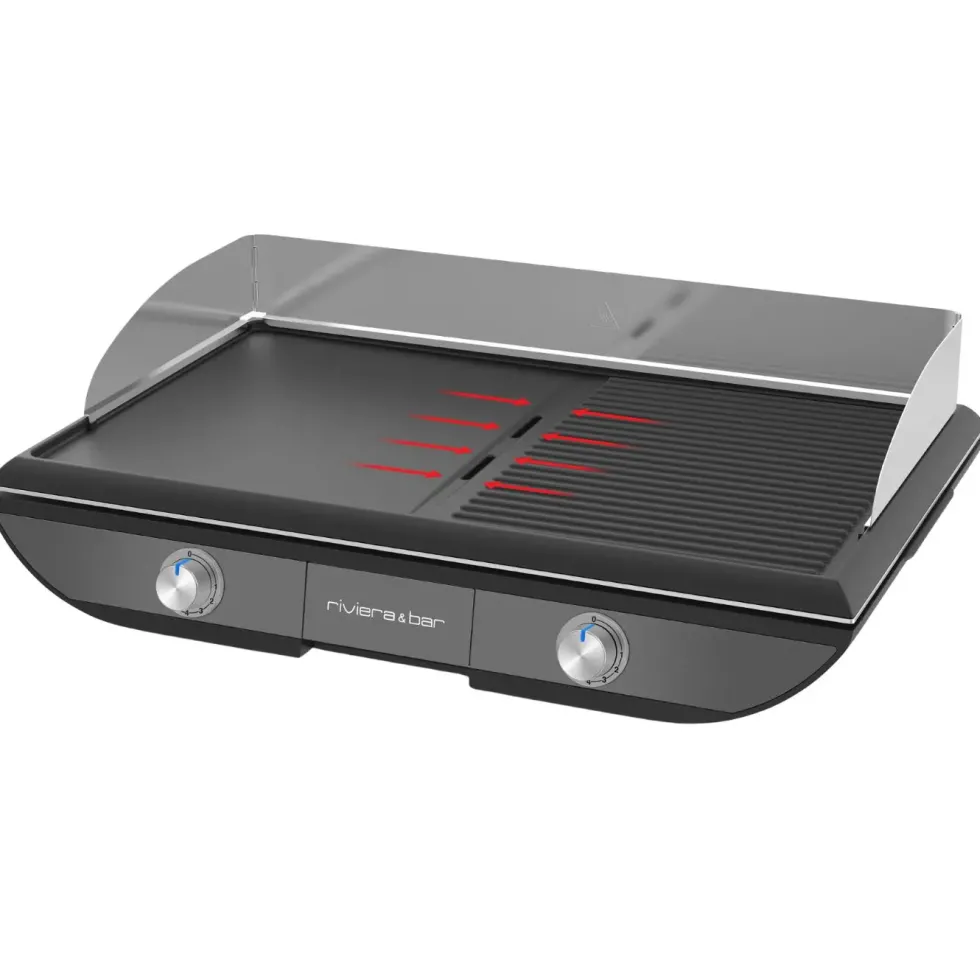 Plancha grill 2300 W avec deux zones de chauffe Riviera & Bar® QPL570 - 50 x 30 cm