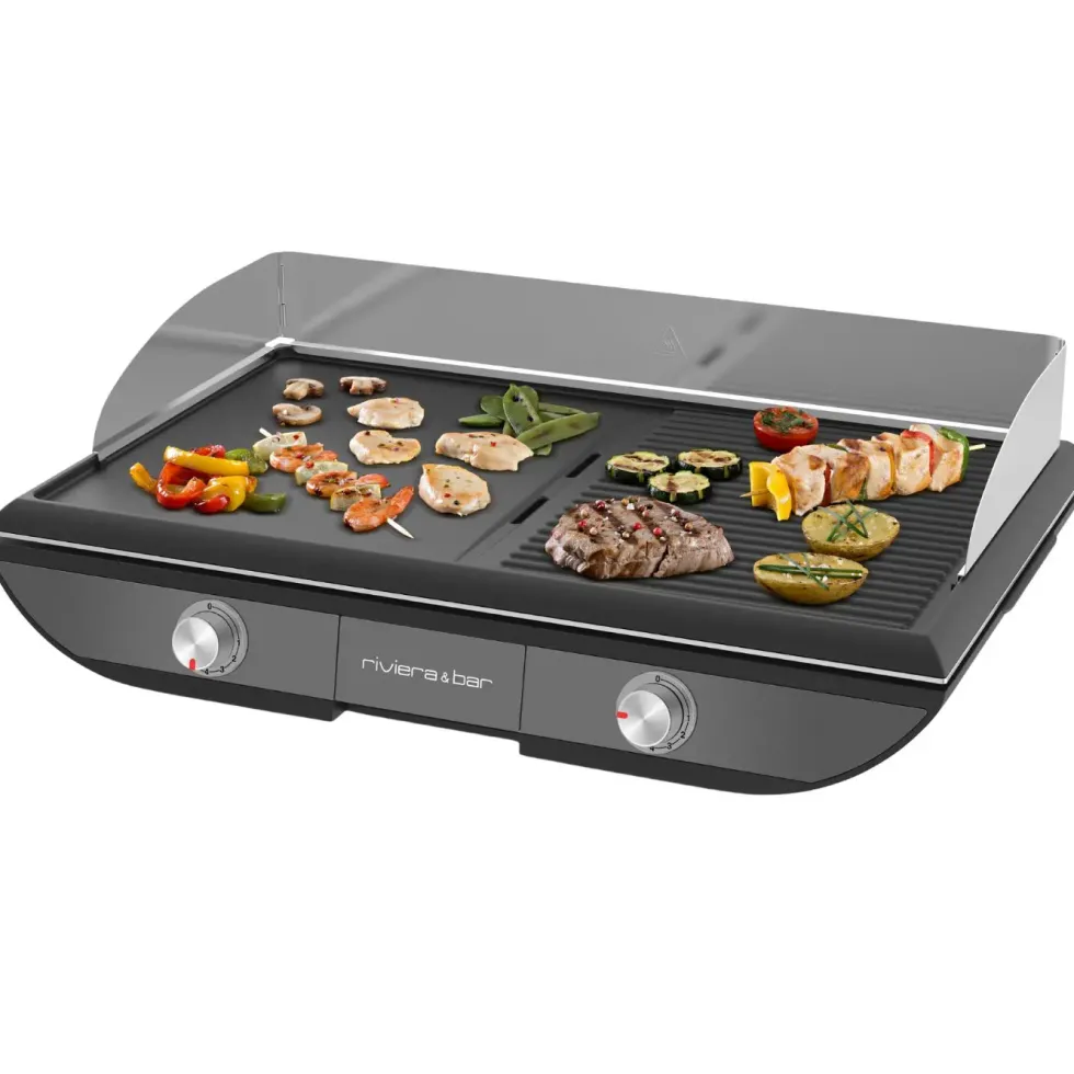 Plancha grill 2300 W avec deux zones de chauffe Riviera & Bar® QPL570 - 50 x 30 cm
