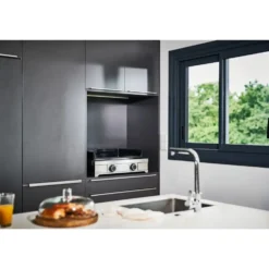 Plancha électrique en inox et fonte émaillée Forge Adour Modern E 60 - 65,5 x 54,5 x 23,8 cm