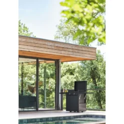 Plancha Modern gaz 60 coloris noir en acier Forge Adour - 65,5 x 57,3 x 23,8 cm