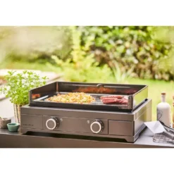 Plancha Modern électrique coloris noir en acier Forge Adour - 65,5 x 57,3 x 23,8 cm