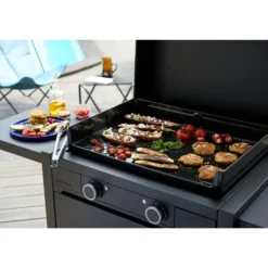 Plancha Modern électrique coloris noir en acier Forge Adour - 65,5 x 57,3 x 23,8 cm