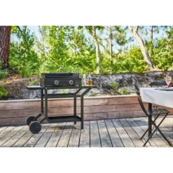 Plancha Modern électrique coloris noir en acier Forge Adour - 65,5 x 57,3 x 23,8 cm
