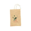 Pochette cadeau en jute décor oiseau vert et rouge - 25 x 40 cm