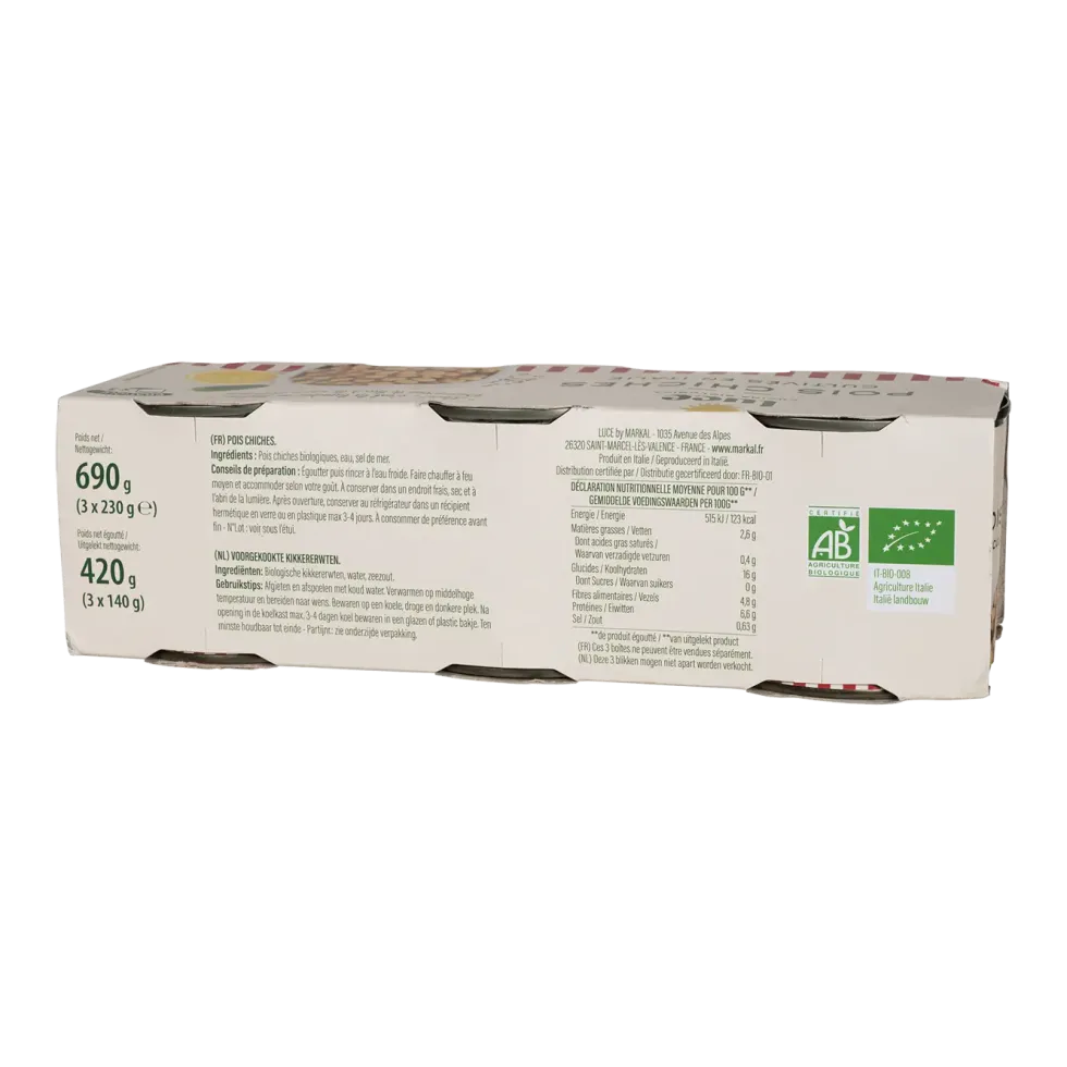 Pois chiche bio Luce - 3 x 200 g