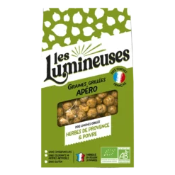 Pois chiches grillés bio apéro herbes de Provence et poivre Les Lumineuses - 90 g