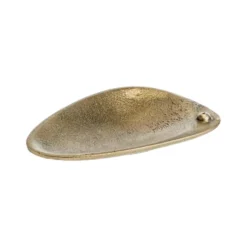 Porte-encens forme galet en aluminium doré - 15 x 10 x 2 cm