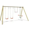 Portique 2 balançoires en bois et métal Trigano - 2,32 m