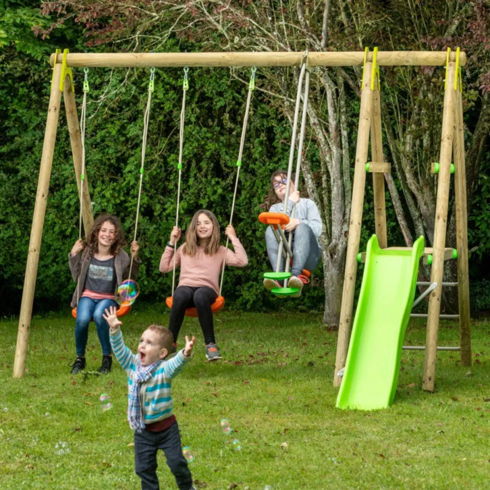 Portique 2 balançoires en bois Trigano - 2,30 m