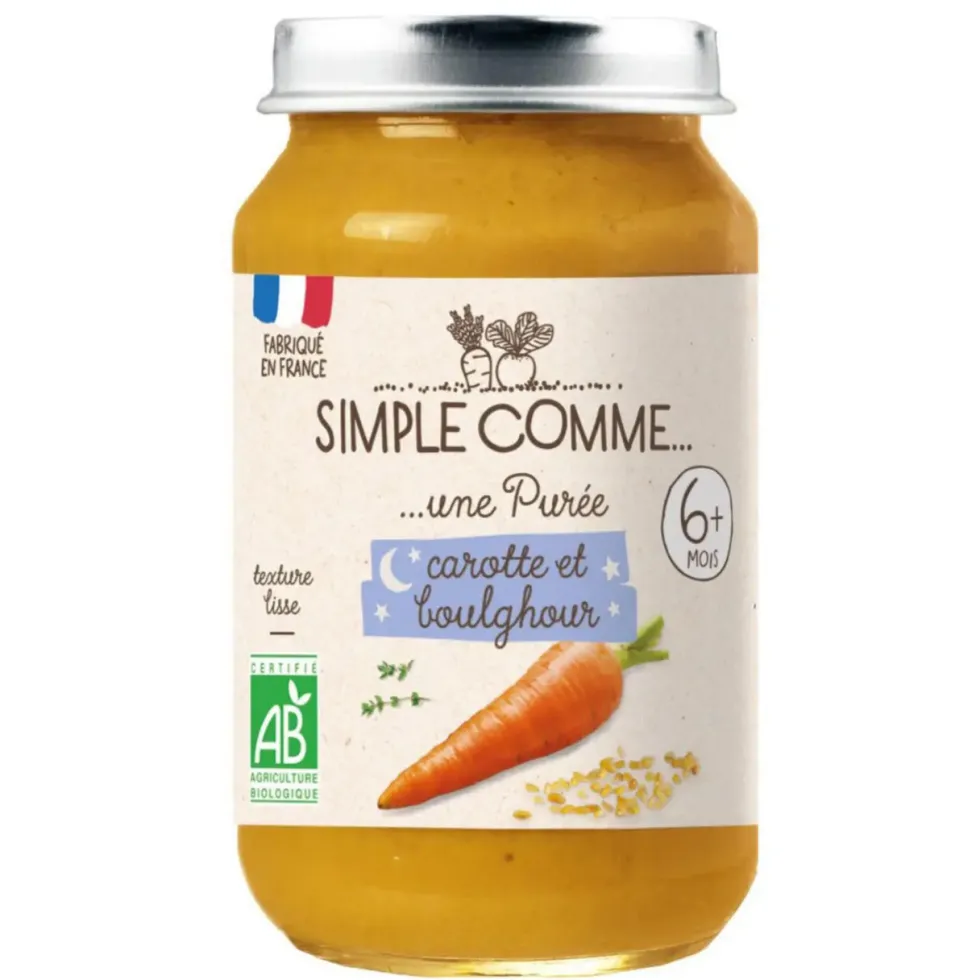 Pot bonne nuit - carotte boulghour bio Simple Comme - 190g