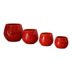 Pot Cancale soleil couchant en terre cuite émaillée H 17 x Ø 17 cm