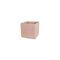 Pot carré contemporain en terre claire 40x40x40 cm