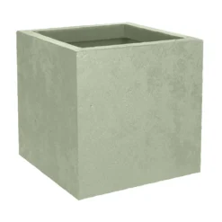 Pot carré en plastique coloris vert amande Poetic Basalt Up - 29,5 x 29,5 x 29,5 cm