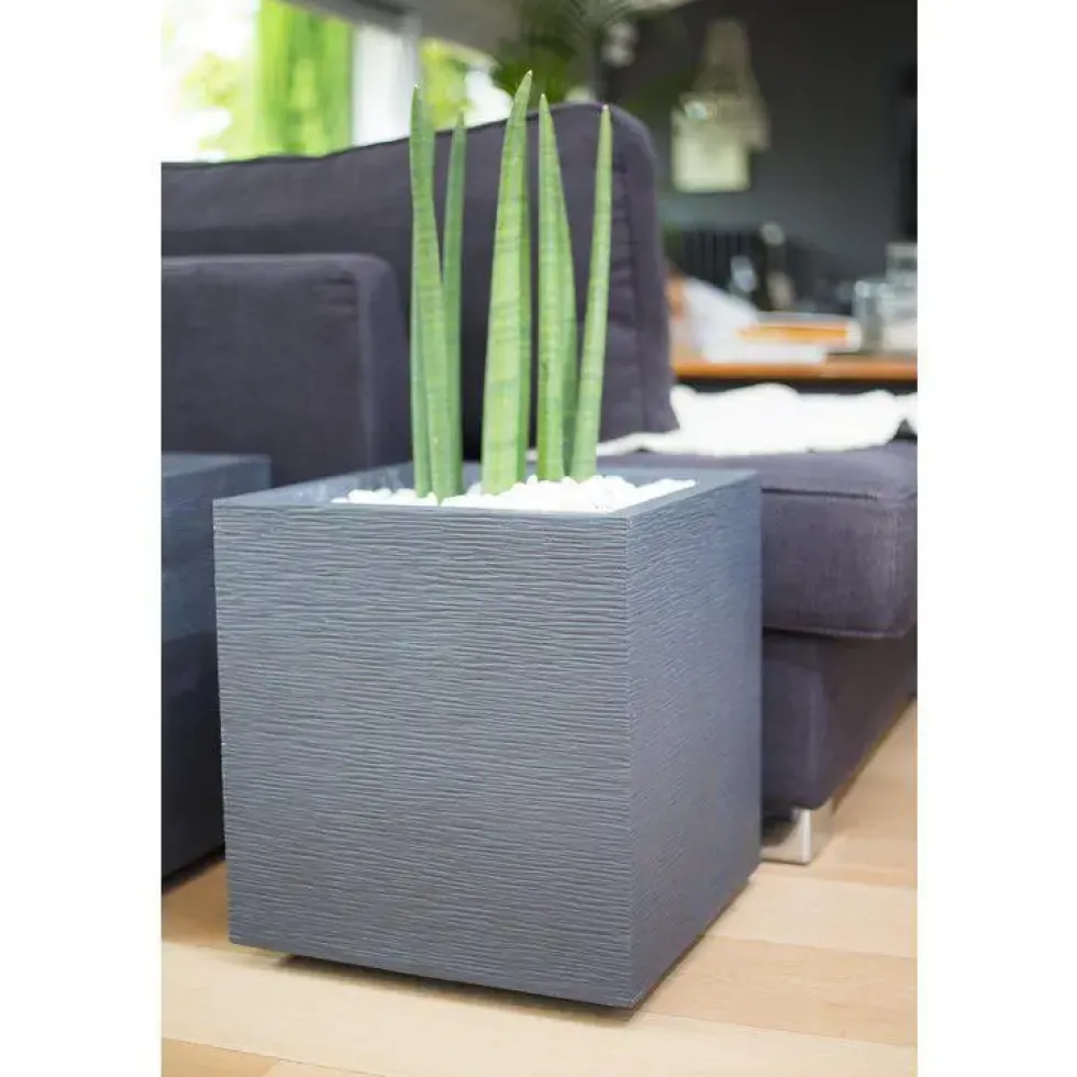 Pot carré Graphit anthracite L.40 x l.40 x H.40 cm