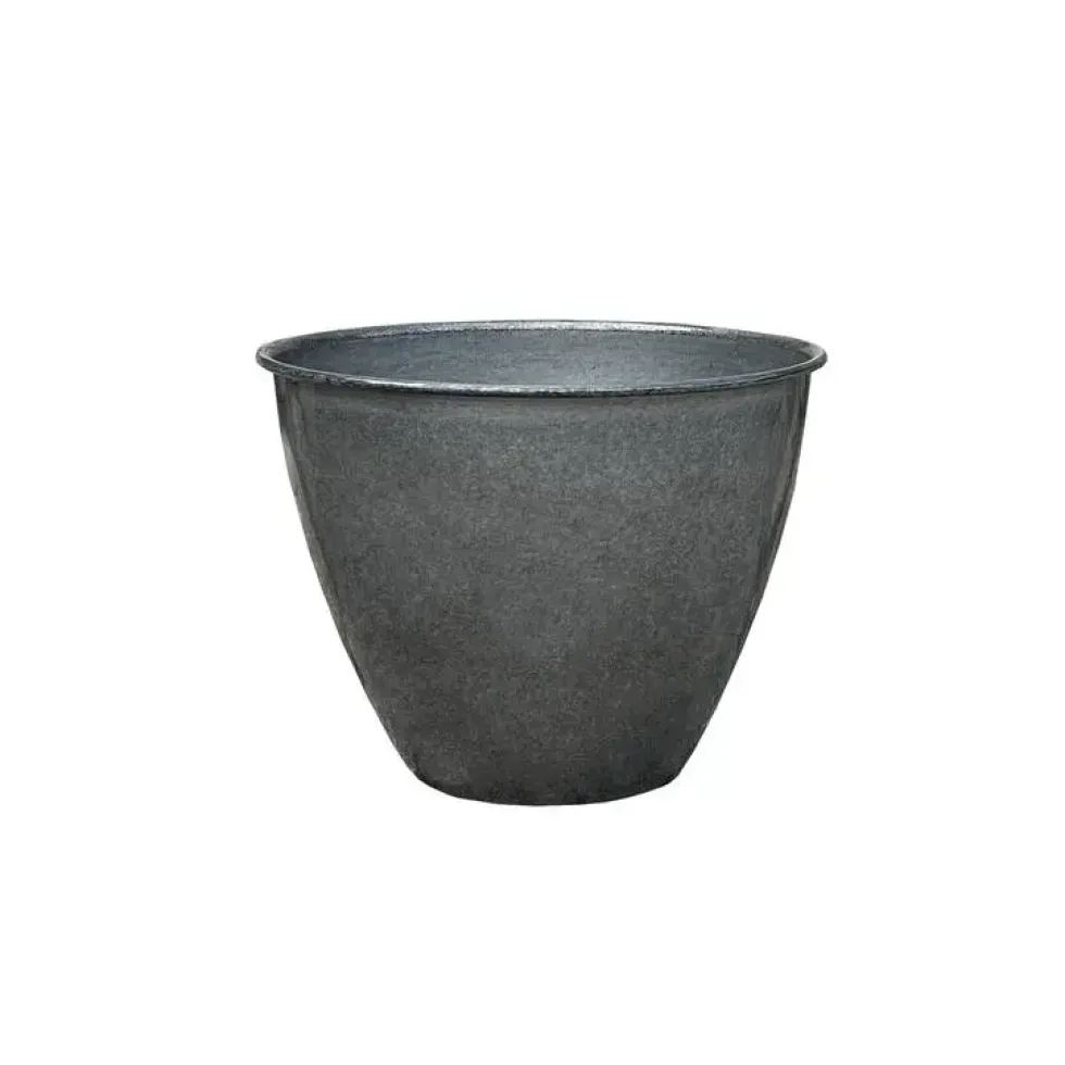 Pot coloris gris en métal recyclé Carama - 16 x 16 x 1 cm