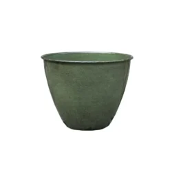 Pot coloris vert en métal recyclé Carama - 26 x 26 x 2 cm