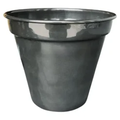 Pot conique en métal recyclé coloris gris océan vif Upcycle Conique - Ø 24,5 x H 21,5 cm