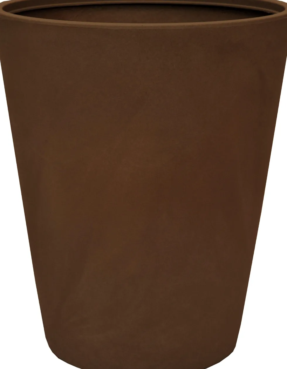 Pot conique en polyéthylène coloris corten Chapelu Architect - Ø 50 x H 60 cm