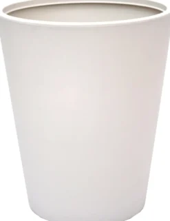 Pot conique en polyéthylène coloris blanc pierre Chapelu Architect - Ø 60 x H 73 cm