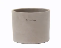 Pot cylindrique coloris gris en terre cuite - Ø 23 x 18 cm