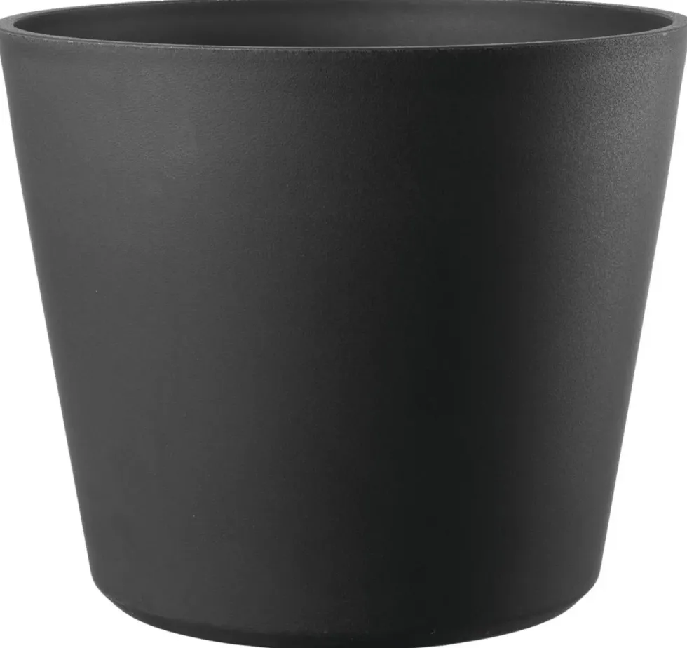 Pot en plastique injecté coloris gris Deroma Origin Vaso anthracite - Ø 29 x H 24 cm
