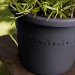 Pot en plastique recyclé gris anthracite Elho Algarve Cilindro - Ø 48 x H 40 cm