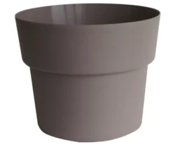 Pot en plastique recyclé taupe Cocoripot 84 L - Ø 58 x H 44 cm