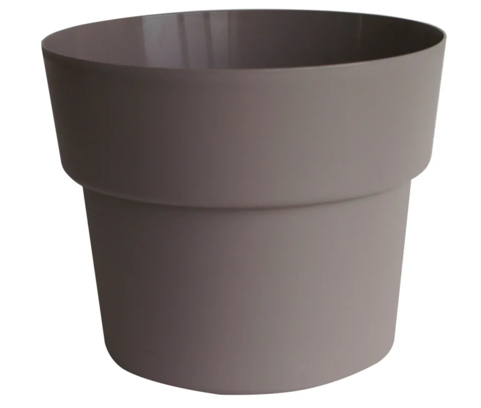 Pot en plastique recyclé taupe Cocoripot 84 L - Ø 58 x H 44 cm