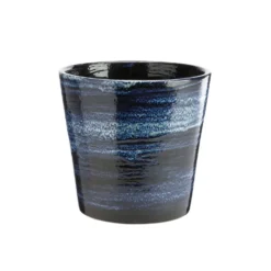 Pot en terre cuite émaillée bleu Nuit étoilée Les Poteries d’Albi Odyssée - Ø 23 x H 21 cm