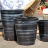 Pot en terre cuite émaillée bleu Nuit étoilée Les Poteries d’Albi Sydney - Ø 45 x H 61 cm