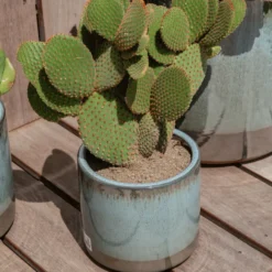 Pot en terre cuite émaillée coloris bleu Deroma Océan - Ø 38 x H 34 cm