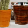 Pot en terre cuite émaillée orange Savane Les Poteries d’Albi Odyssée - Ø 23 x H 21 cm