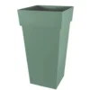 Pot haut carré en polypropylène vert laurier Eda Toscane 98 L - 43,3 x 43,3 x 80,5 cm