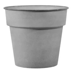 Pot horticole en acier peint gris clair Ø 19 x H 17 cm