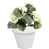 Pot horticole en terre cuite émaillée Blanc – D19 x H17