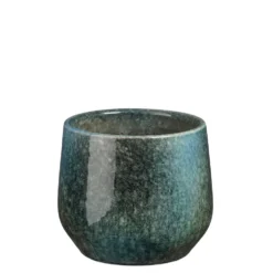 Pot rond coloris bleu en terre cuite Hugo Mica Decorations - 13,5 x Ø 16 cm