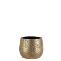 Pot rond coloris or Clemente - Ø 25,5 x H 20 cm