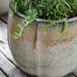 Pot rond en céramique coloris crème Edelman Corsica - Ø 36 x H 34 cm
