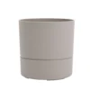 Pot rond en plastique à réserve d'eau coloris grège Poetic Aquaduo - Ø 19,3 x H 19,3 cm