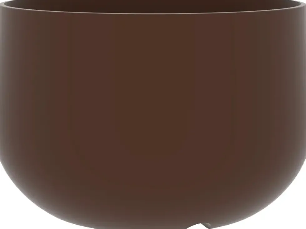 Pot rond grand volume en polyéthylène coloris corten Chapelu Acaya - Ø 60 x H 40 cm