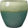 Pot rond Guardians Jade coloris vert en terre cuite émaillée - 40 x 40 x 40 cm