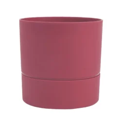 Pot rond à réserve d’eau en polypropylène rose Terra Eda Aquaduo - Ø 24,3 x H 24,3 cm