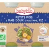 Pots de petits pois maïs et riz bonne nuit Babybio 2 x 200 g