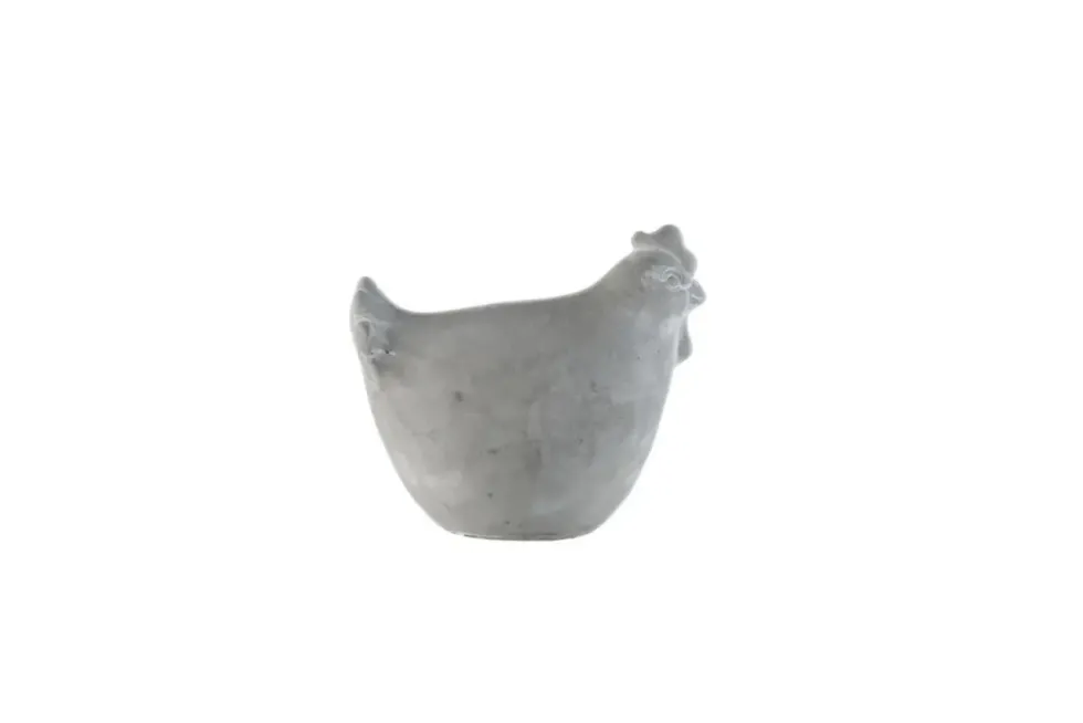 Poule en ciment gris Pot&Déco - 11 x 7 x 10 cm