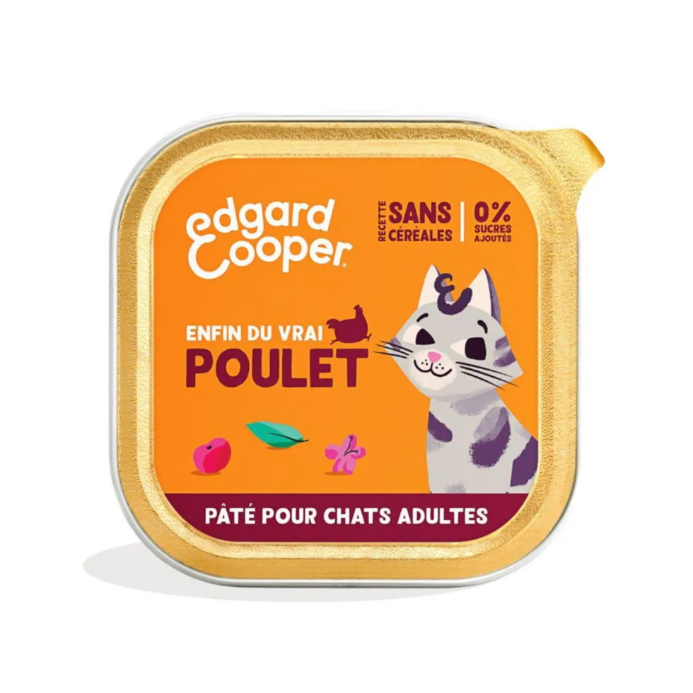 Pâtée pour chat adulte au poulet sans céréales Edgard & Cooper - 85 g